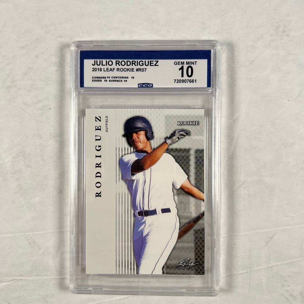 Julio Rodriguez 2018 Leaf Rookie #R07 CCG 10 Gem Mint Baseball Card Mariners